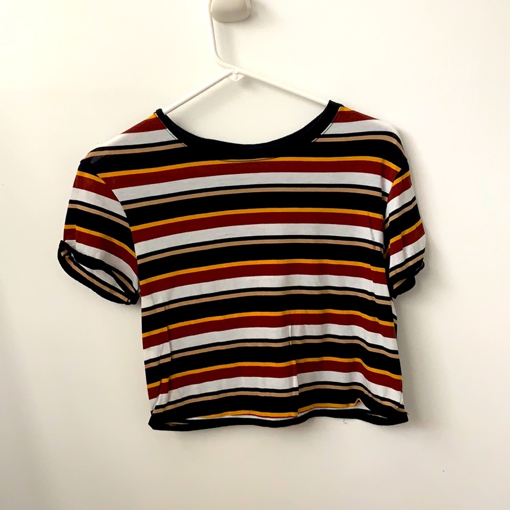 Multi Colour Striped Crop Top
